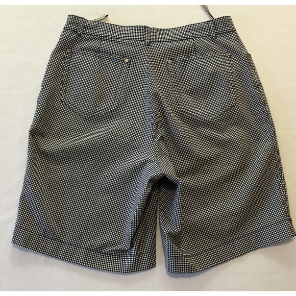 Rosner Shorts Women 12 Navy White Check Walking Casual Cotton Shorts Stretch - Picture 5 of 12